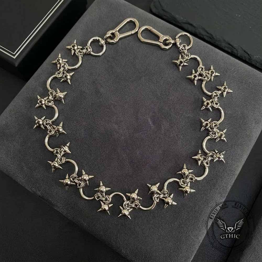 Gothic U-Shaped Spiked Morning Star Alloy Pants Chain | Gthic.com