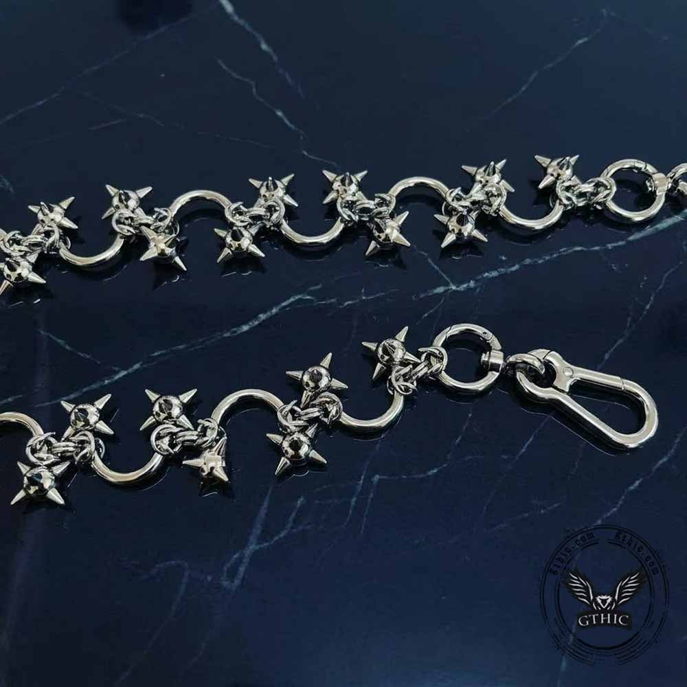 Gothic U-Shaped Spiked Morning Star Alloy Pants Chain