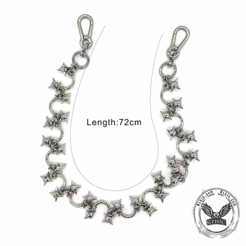 Gothic U-Shaped Spiked Morning Star Alloy Pants Chain