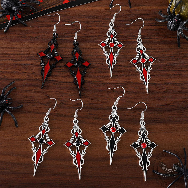 Gothic Vampire Cross Alloy Earrings – GTHIC
