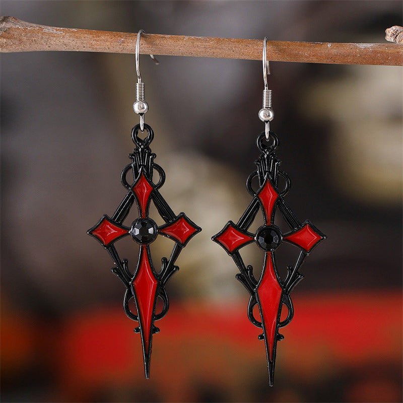 Gothic Vampire Cross Alloy Earrings – GTHIC