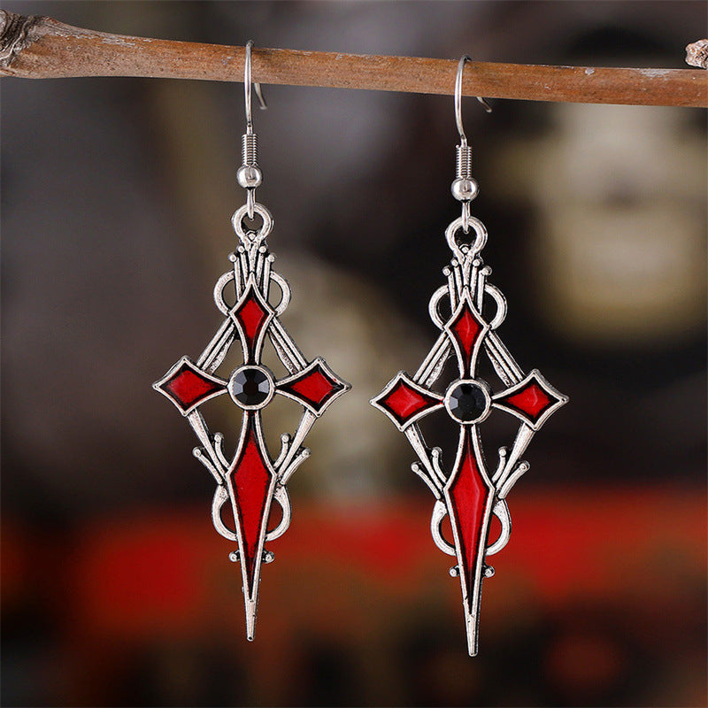 Gothic Vampire Cross Alloy Earrings | Gthic.com