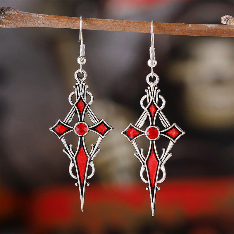 Gothic Vampire Cross Alloy Earrings | Gthic.com