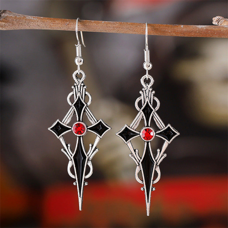 Gothic Vampire Cross Alloy Earrings | Gthic.com