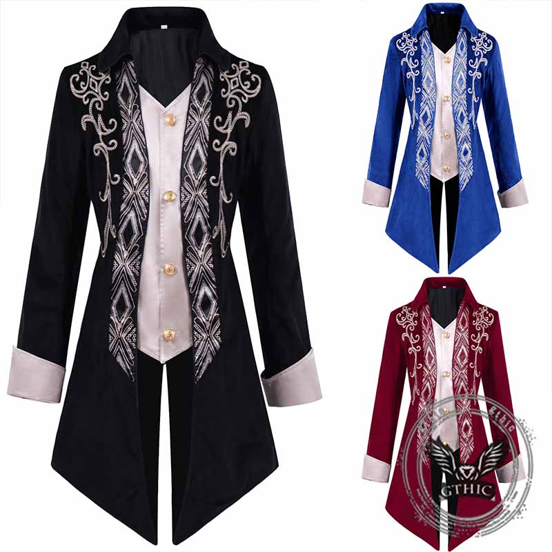 Gothic Victorian Button Lapel Tuxedo Costume