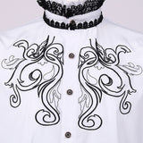 Gothic Victorian Lace Embroidered Men's Shirt | Gthic.com