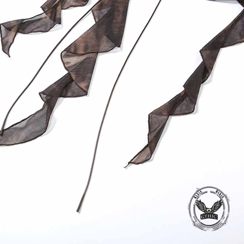 Gothic Waist Drawstring Tassel Irregular Suspender Top