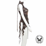 Gothic Waist Drawstring Tassel Irregular Suspender Top 03 | Gthic.com