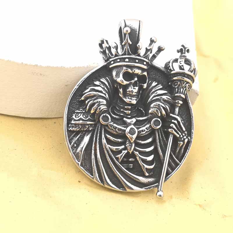 Gothic Wings Skull Stainless Steel Viking Pendant