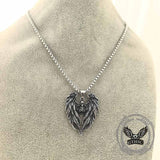Gothic Wings Skull Stainless Steel Viking Pendant 03 | Gthic.com