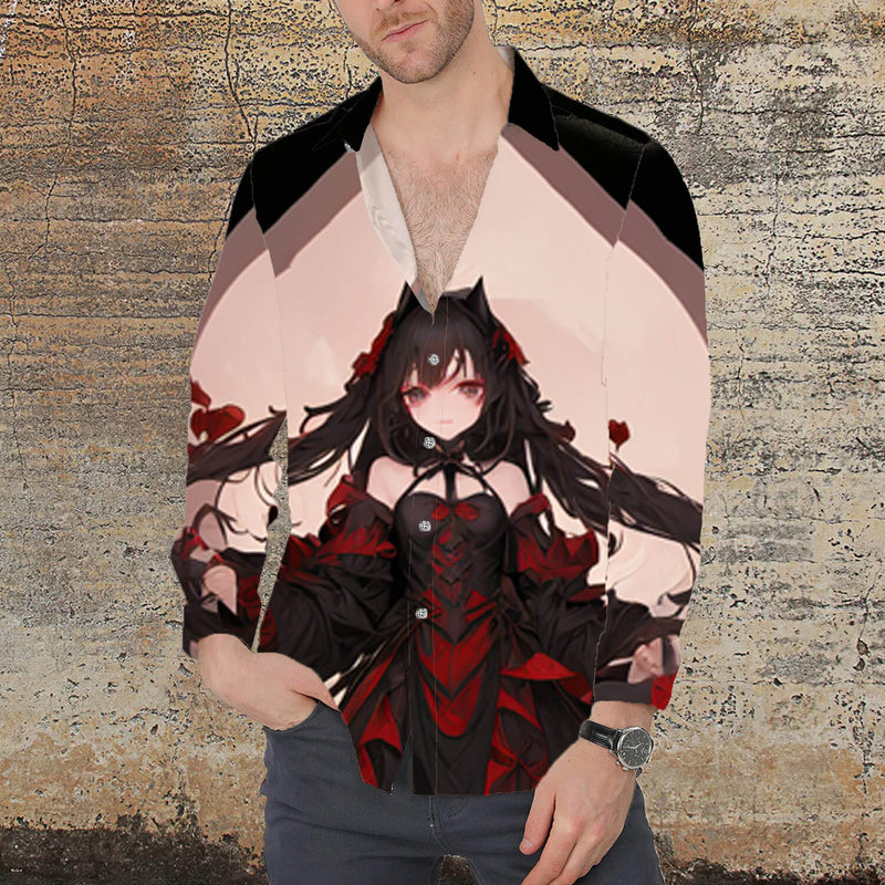 Gothic Wolf Girl Anime Long Sleeve Shirt