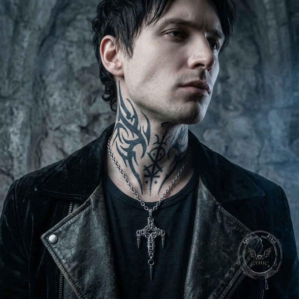 Gothic Woven Cross Stainless Steel Pendant | Gthic.com