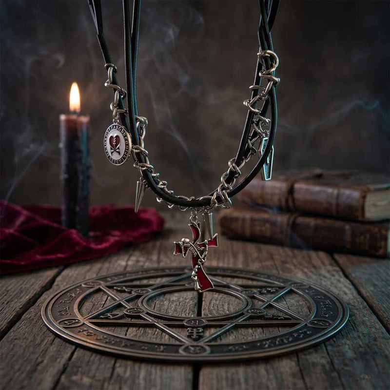 Gothic Y2K Cross Coffin PU Leather Alloy Choker – GTHIC