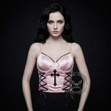 Gothic Y2K Strappy Cross Pattern Slim-Fit Corset | Gthic.com