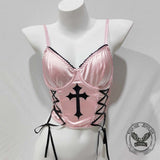 Gothic Y2K Strappy Cross Pattern Slim-Fit Camisole