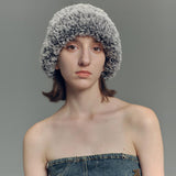 Gradient Color Faux Fur Knit Beanie Hat | Gthic.com