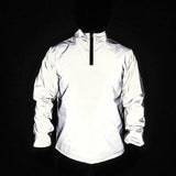 Gray Reflective Polyester Pullover Jacket | Gthic.com