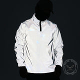 Gray Reflective Polyester Pullover Jacket