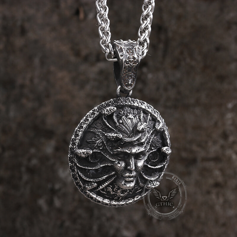 Greek Snake Head Medusa Stainless Steel Pendant | Gthic.com