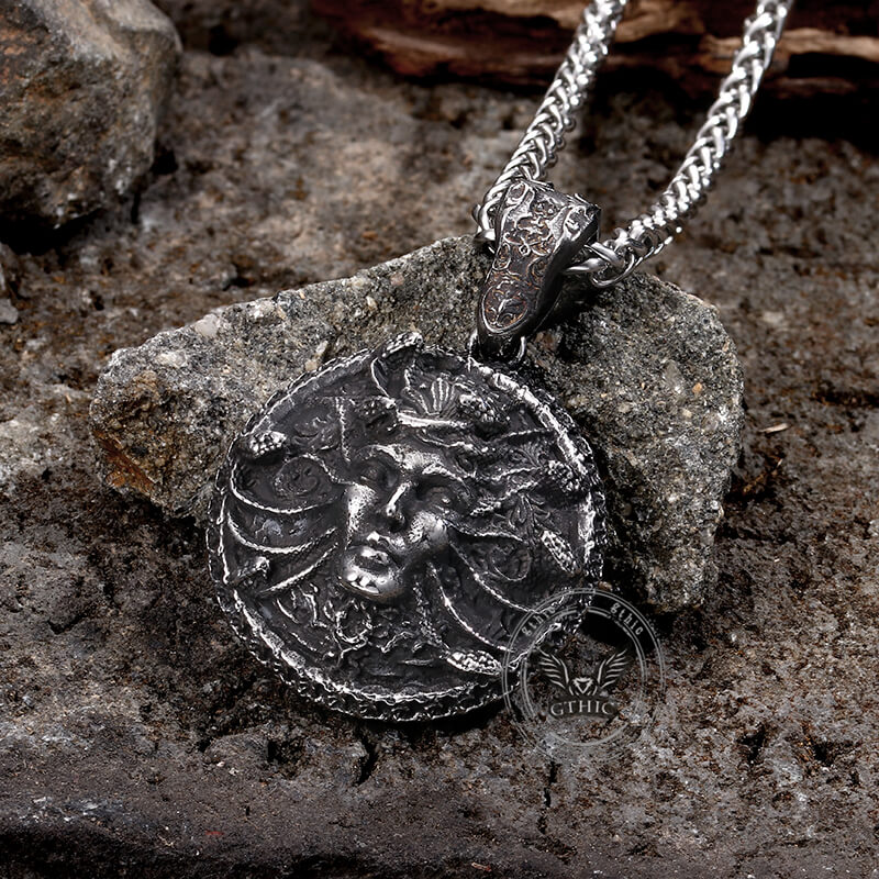 Greek Snake Head Medusa Stainless Steel Pendant | Gthic.com