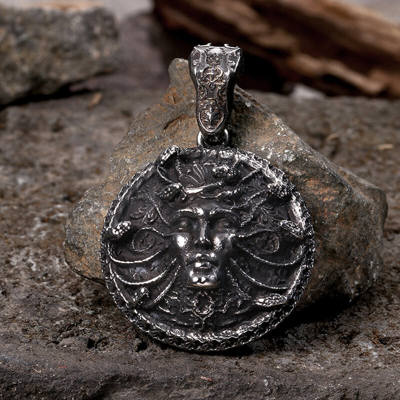 Greek Snake Head Medusa Stainless Steel Pendant | Gthic.com