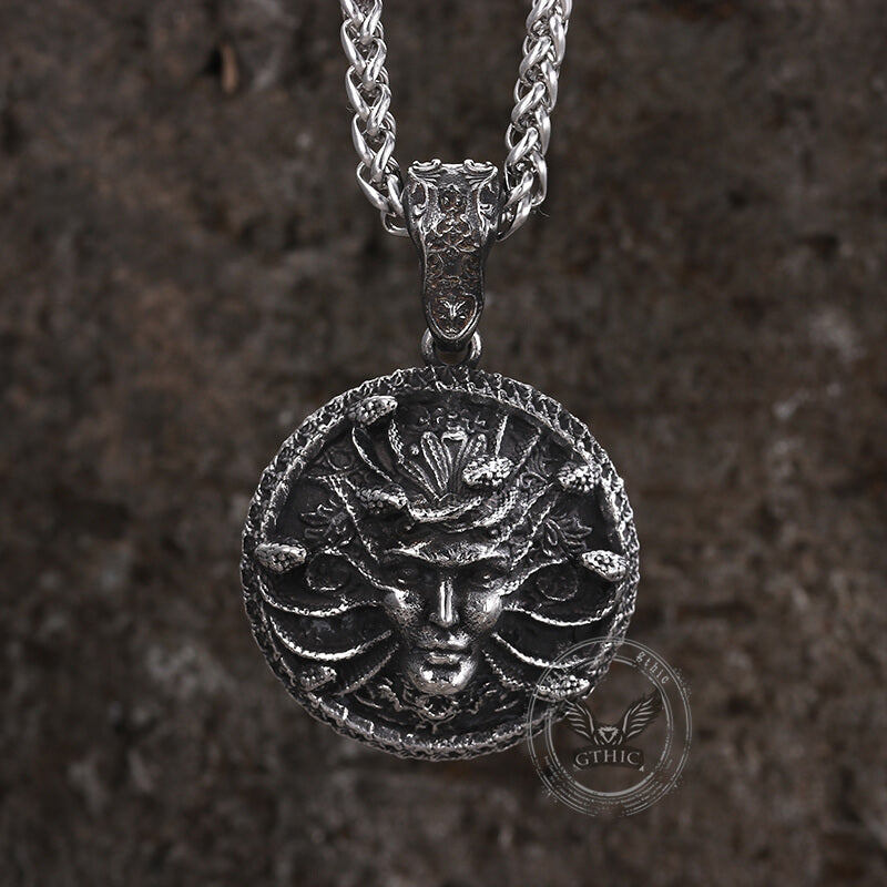 Greek Snake Head Medusa Stainless Steel Pendant | Gthic.com