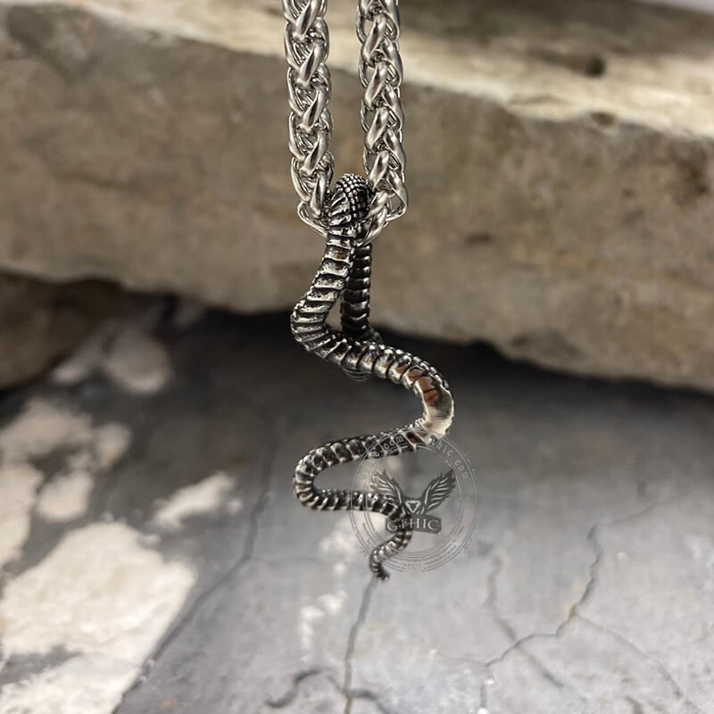 Green Eye Snake Stainless Steel Pendant