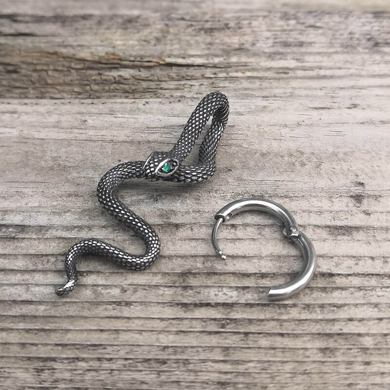 Green Eye Snake Stainless Steel Pendant