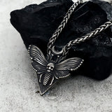 Grim Reaper Butterfly Skull Stainless Steel Pendant | Gthic.com