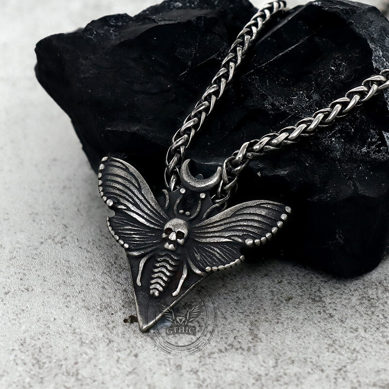 Grim Reaper Butterfly Skull Stainless Steel Pendant | Gthic.com