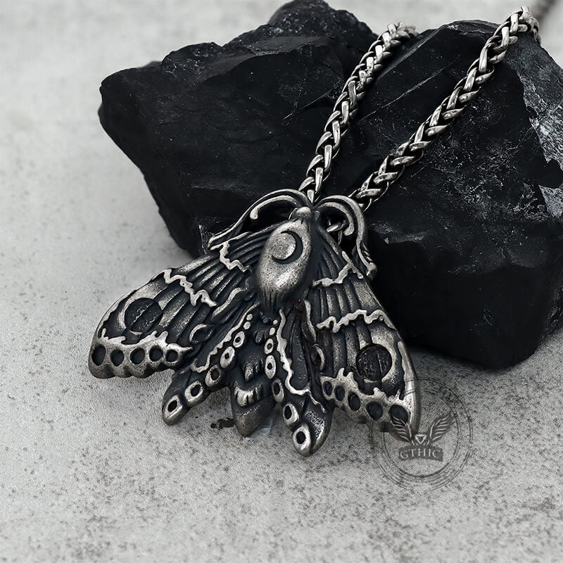 Grim Reaper Butterfly Skull Stainless Steel Pendant | Gthic.com