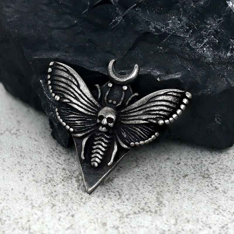 Grim Reaper Butterfly Skull Stainless Steel Pendant