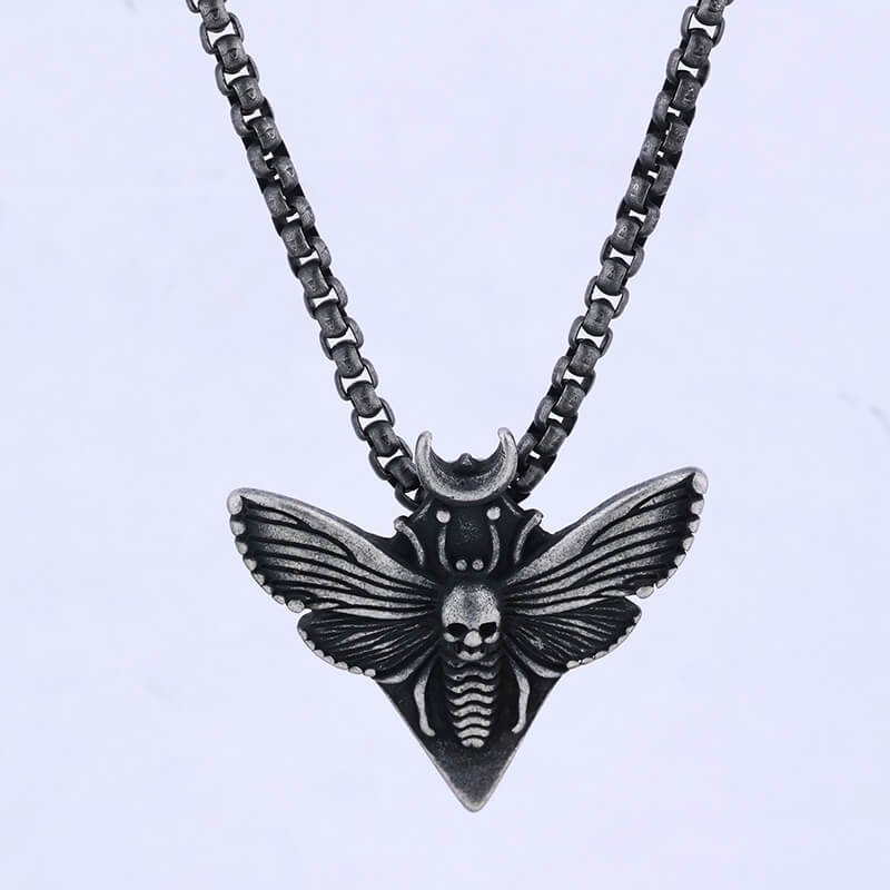 Grim Reaper Butterfly Skull Stainless Steel Pendant |Gthic.com