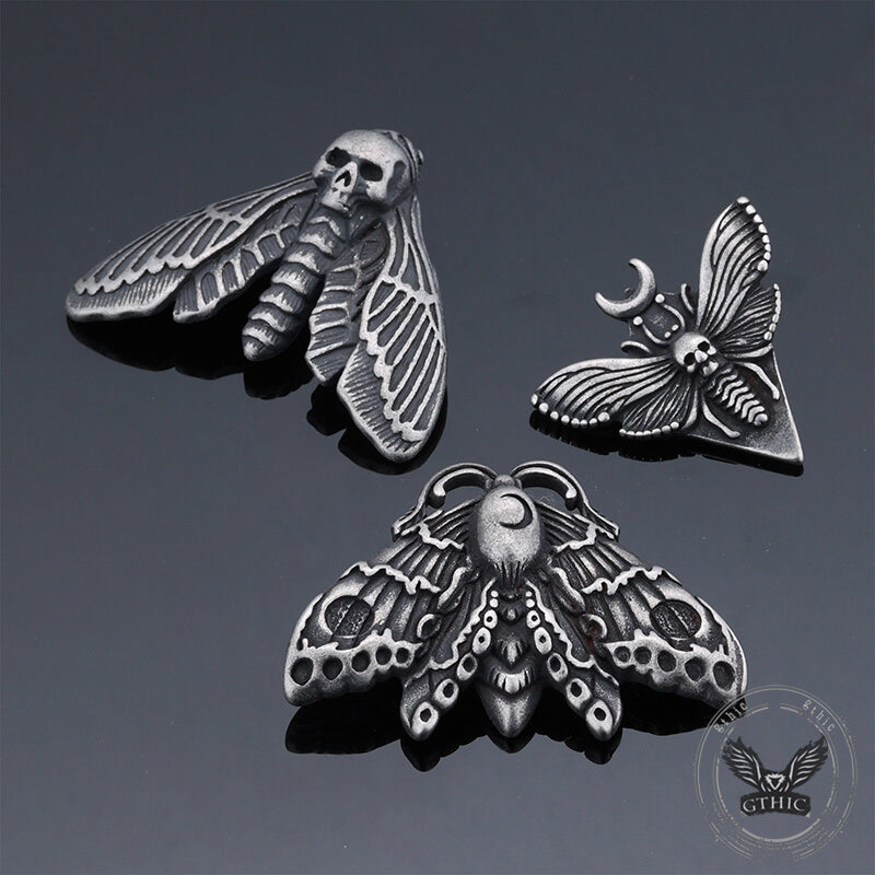 Grim Reaper Butterfly Skull Stainless Steel Pendant |Gthic.com