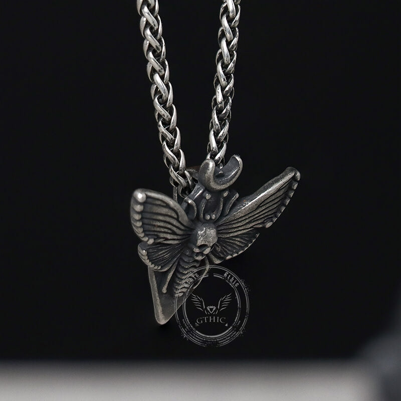 Grim Reaper Butterfly Skull Stainless Steel Pendant
