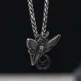 Grim Reaper Butterfly Skull Stainless Steel Pendant