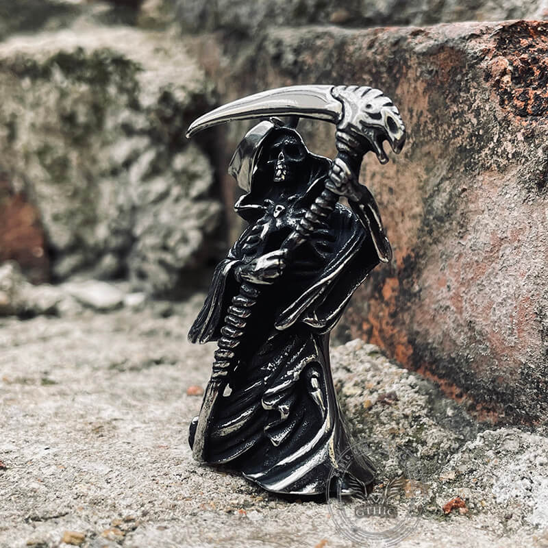 Grim Reaper Scythe Stainless Steel Pendant | Gthic.com