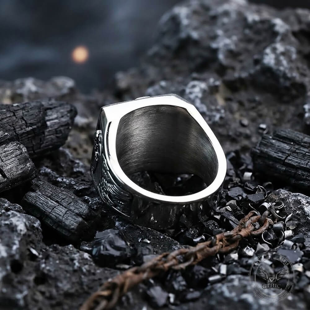 Grim Reaper Stainless Steel Gothic Skull Ring