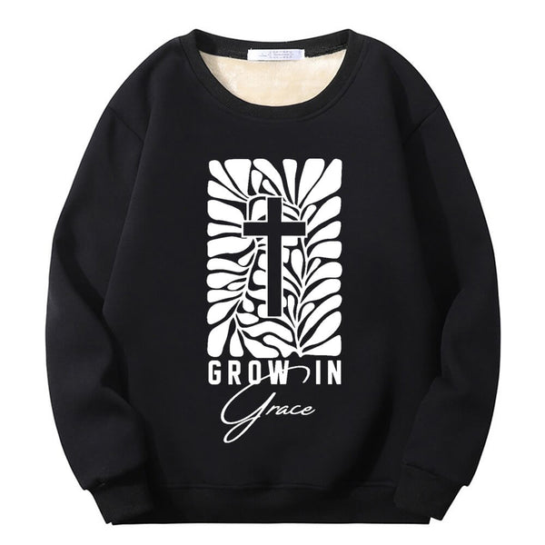 Grow In Grace Cross Crew Collar Sweatshirt