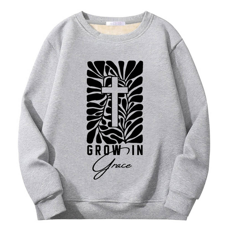 Grow In Grace Cross Crew Collar Sweatshirt