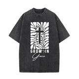 Grow In Grace Cross Vintage Washed T-shirt