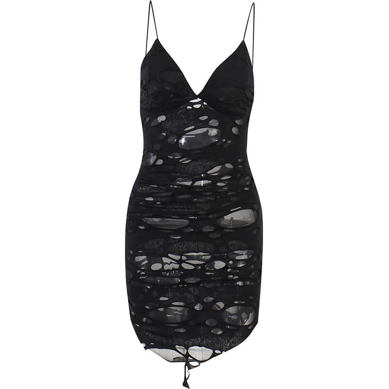 Grunge Mini Mesh Gothic Dress, Polyester / L - Bust 74-94 cm Grunge Mini Mesh Gothic Dress, Polyester / L - Bust 74-94 cm