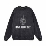 Grunge "Nice Day" Vintage Washed Sweatshirt | Gthic.com