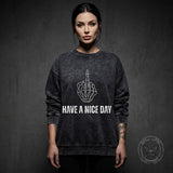 Grunge "Nice Day" Vintage Washed Sweatshirt | Gthic.com