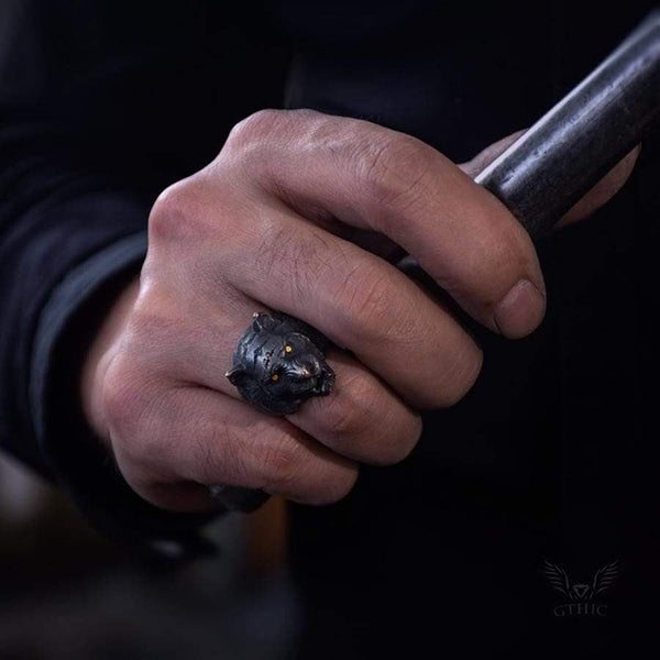 Black Tiger Sterling Silver Copper Ring