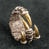 Retro Dragon Claw Brass Sterling Silver Ring
