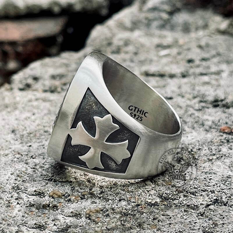 Guardian Angel Templar Knight Sterling Silver Ring