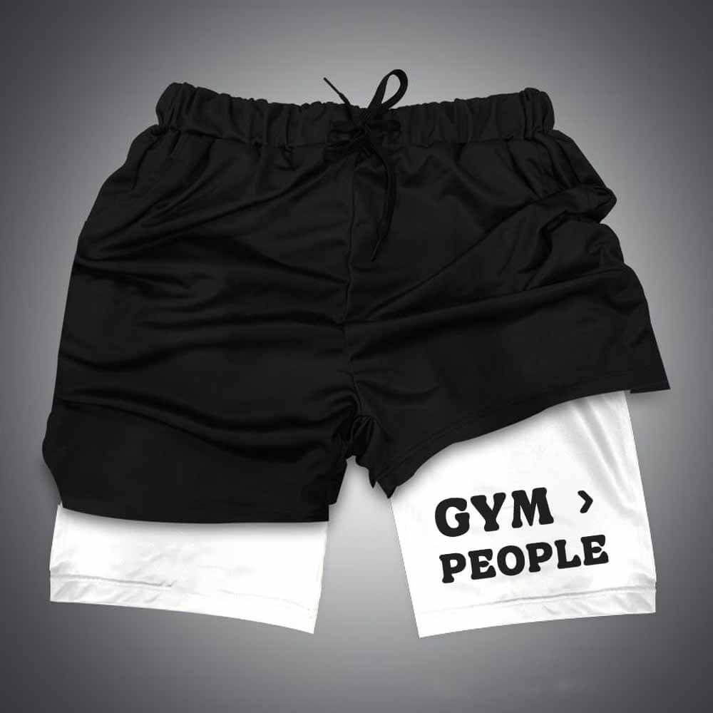 Gym > People Print Lace-Up Gym Shorts 01 | Gthic.com