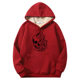 Half Face Skeleton Flower Crew Collar Hoodie