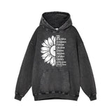 Half Flower You Are Beautiful Vintage Washed Hoodie